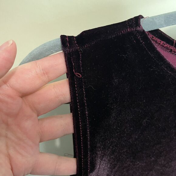 VINTAGE Kathie Lee Maxi Dress Women's Small Sleeveless Slit Burgundy Red Ombre - Picture 9 of 9